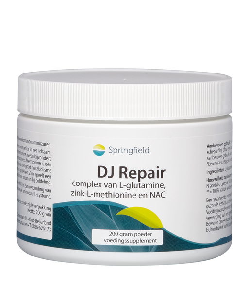 DJ Repair complex van glutamine, zink-L-methionine en N-acetyl-L-cysteïne (NAC) DJ Repair complex van glutamine, zink-L-methionine en N-acetyl-L-cysteïne (NAC)