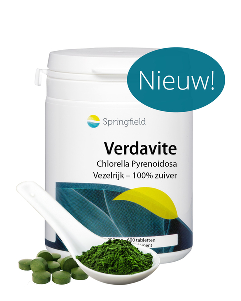 Springfield Verdavite chlorella pyrenoidosa - Vezelrijk & 100% zuiver - goed voor energie & weerstand