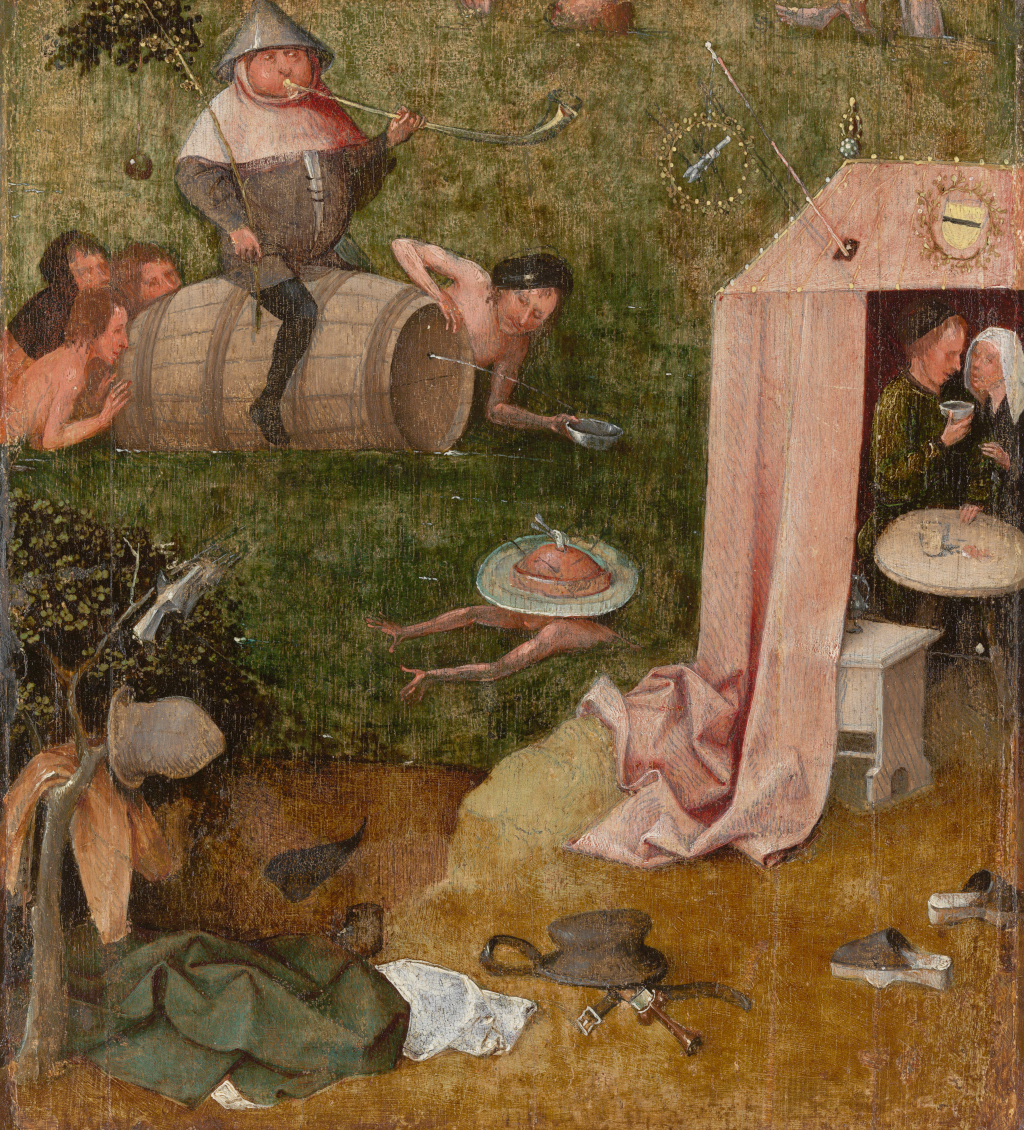 Allegorie van gulzigheid (detail) ca. 1494 geschilderd door Jeroen Bosch, Yale University Art Gallery